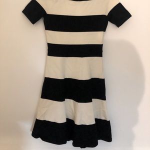 Black and Cream Striped BCBG Dress